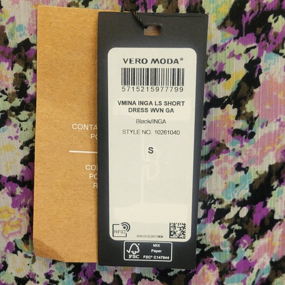 Vero Moda Vmina Inga Ditzy Floral Short Babydoll Ruffle Dress Nordstrom NEW - Picture 14 of 16